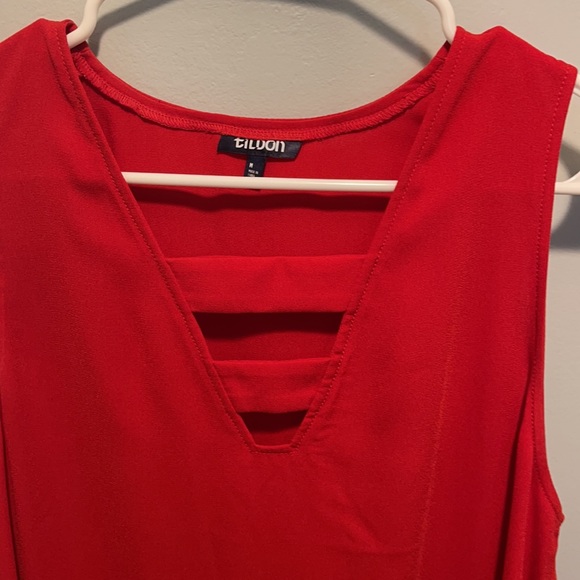 Tildon Red Cutout Shift Dress - Picture 4 of 5